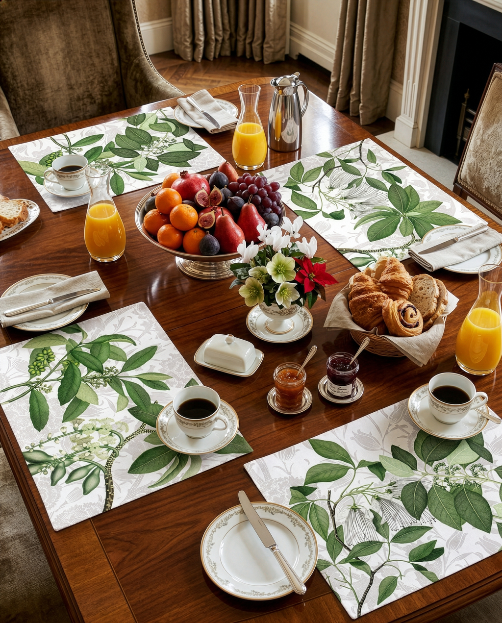 Hedycarya Set of 4 Premium Linen Placemats, The Napking home textile, White