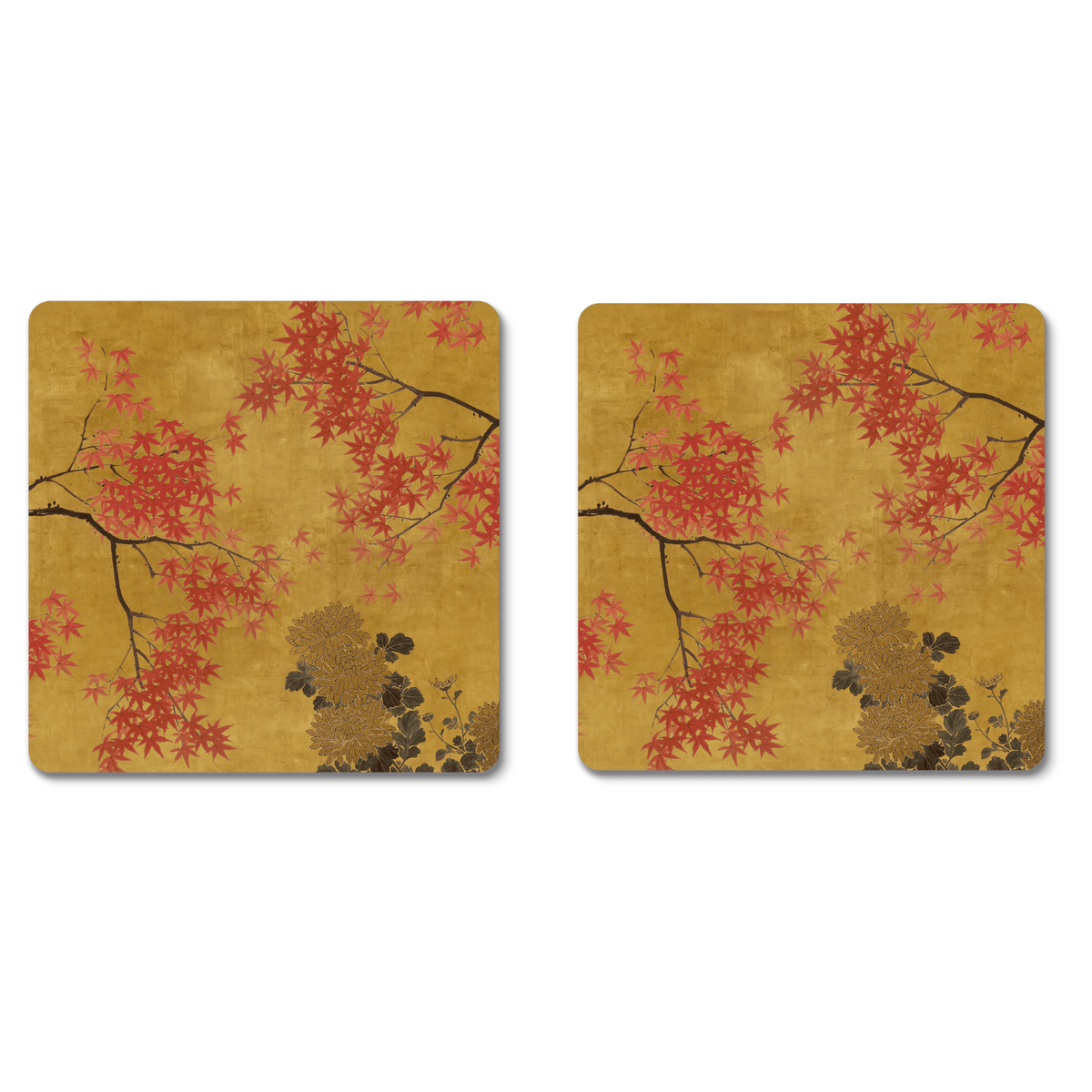 Eiji set of 2 coasters in birch veneer