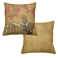 Eiji decorative velvet cushion with illustrated graphic print