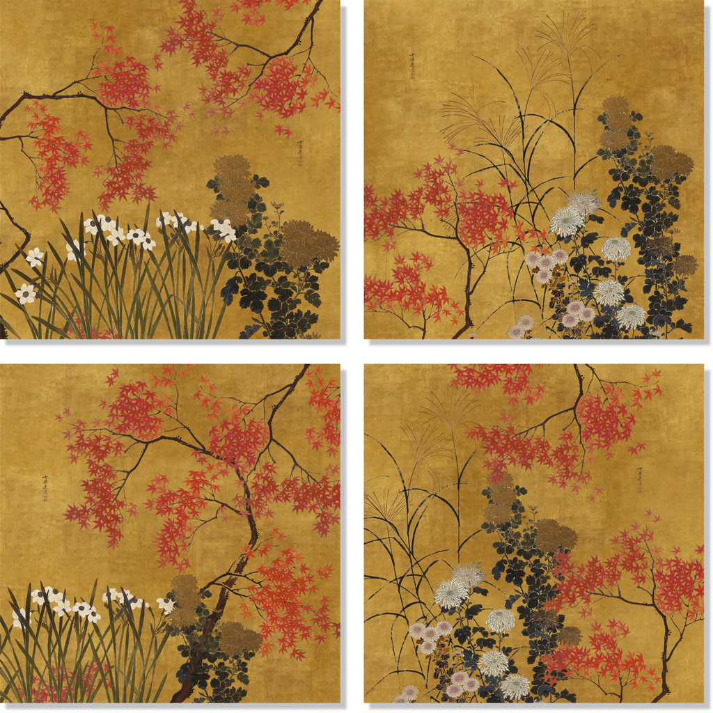 Eiji set of four Premium Linen napkins with graphic print, view 2