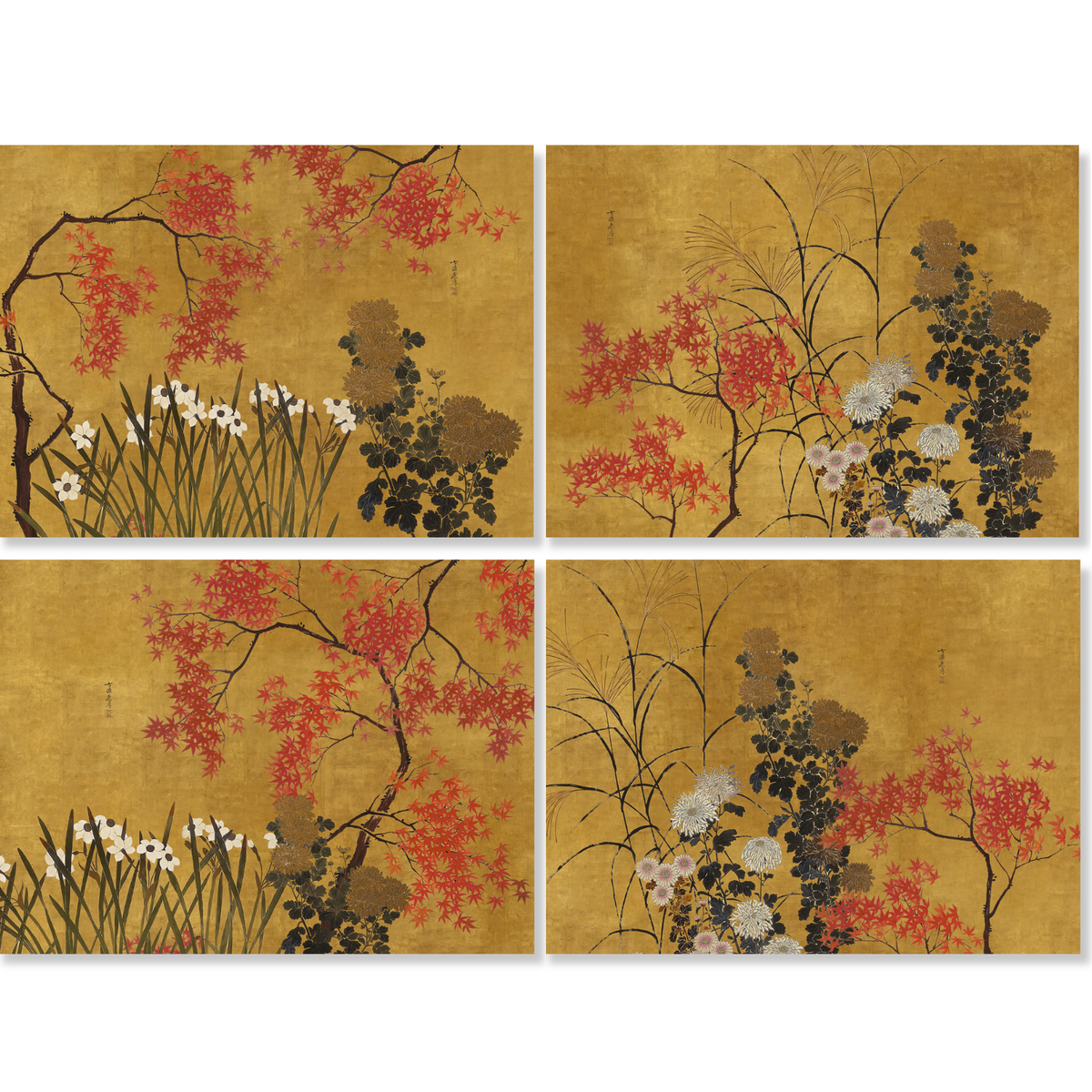 Eiji set de cuatro lino premium manteles individuales con graphic print, vista 2