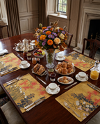 Eiji set of four Premium Linen placemats with graphic print
