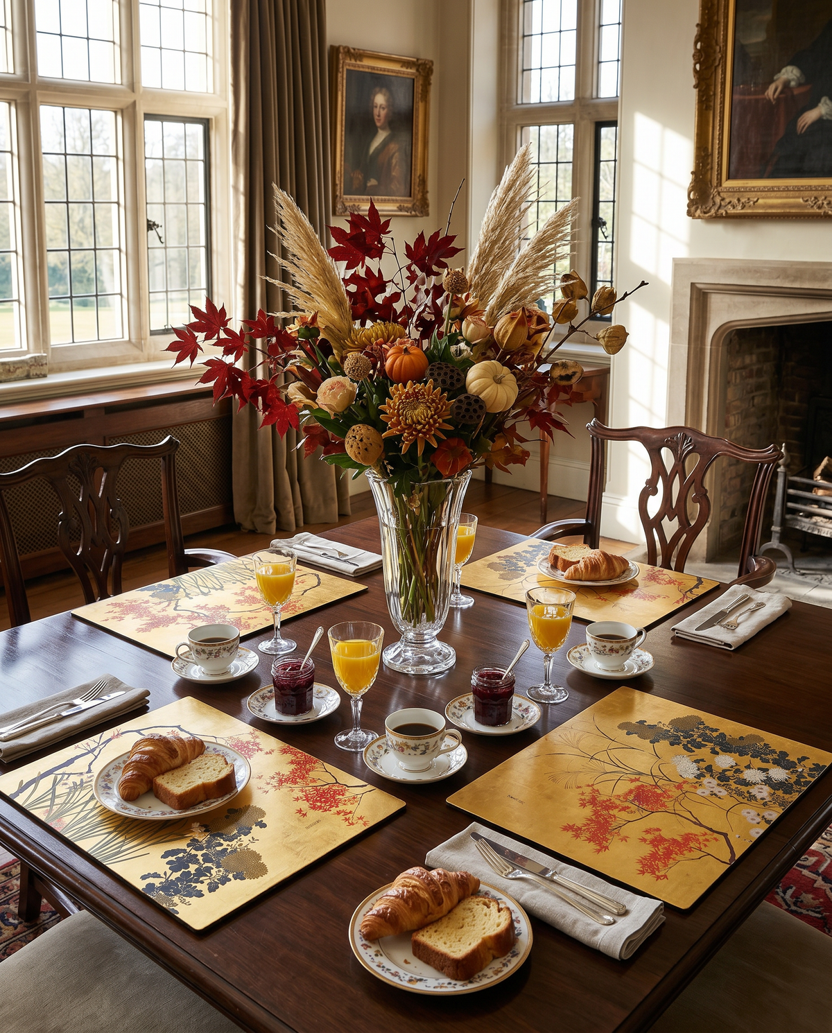 Eiji rectangular hardboard and cork placemats with graphic print