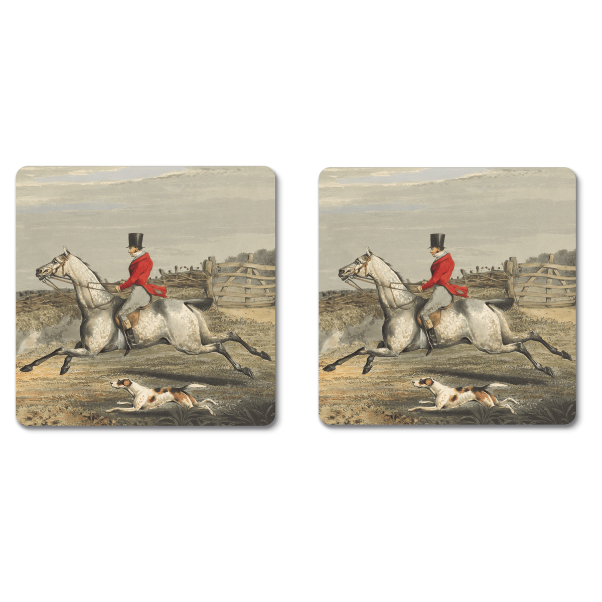 England set of 2 coasters in birch veneer