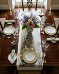 England Premium Linen table runner with classic countryside print