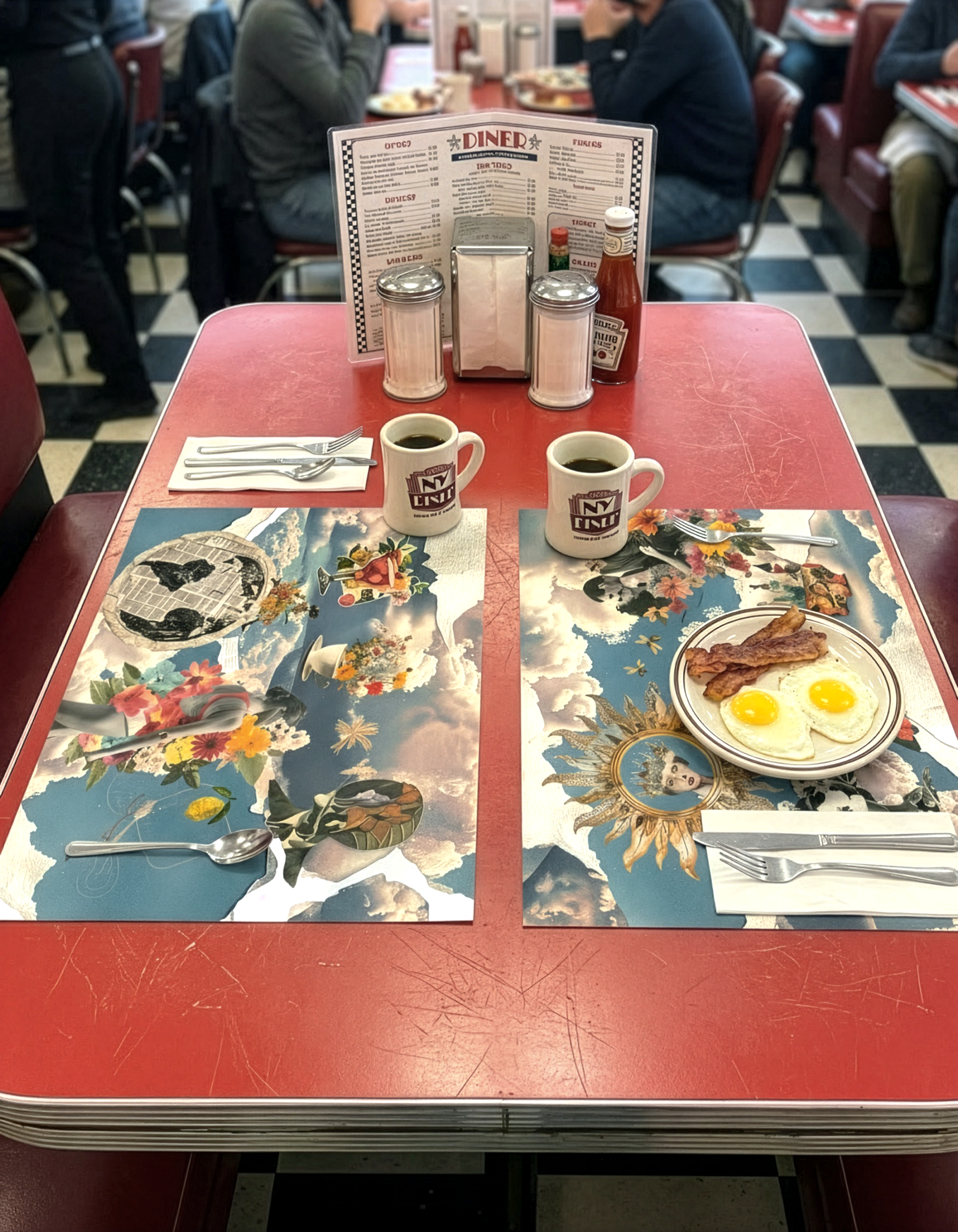 Set of 2 Placemats Set in Panama Cotton Ephemera