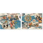 Lot de 2 sets de table en panama de coton Ephemera