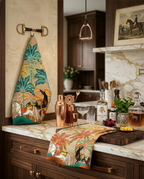 Equis Premium Linen kitchen towel with equestrian-inspired graphic print, Kitchen Towel Var. 1