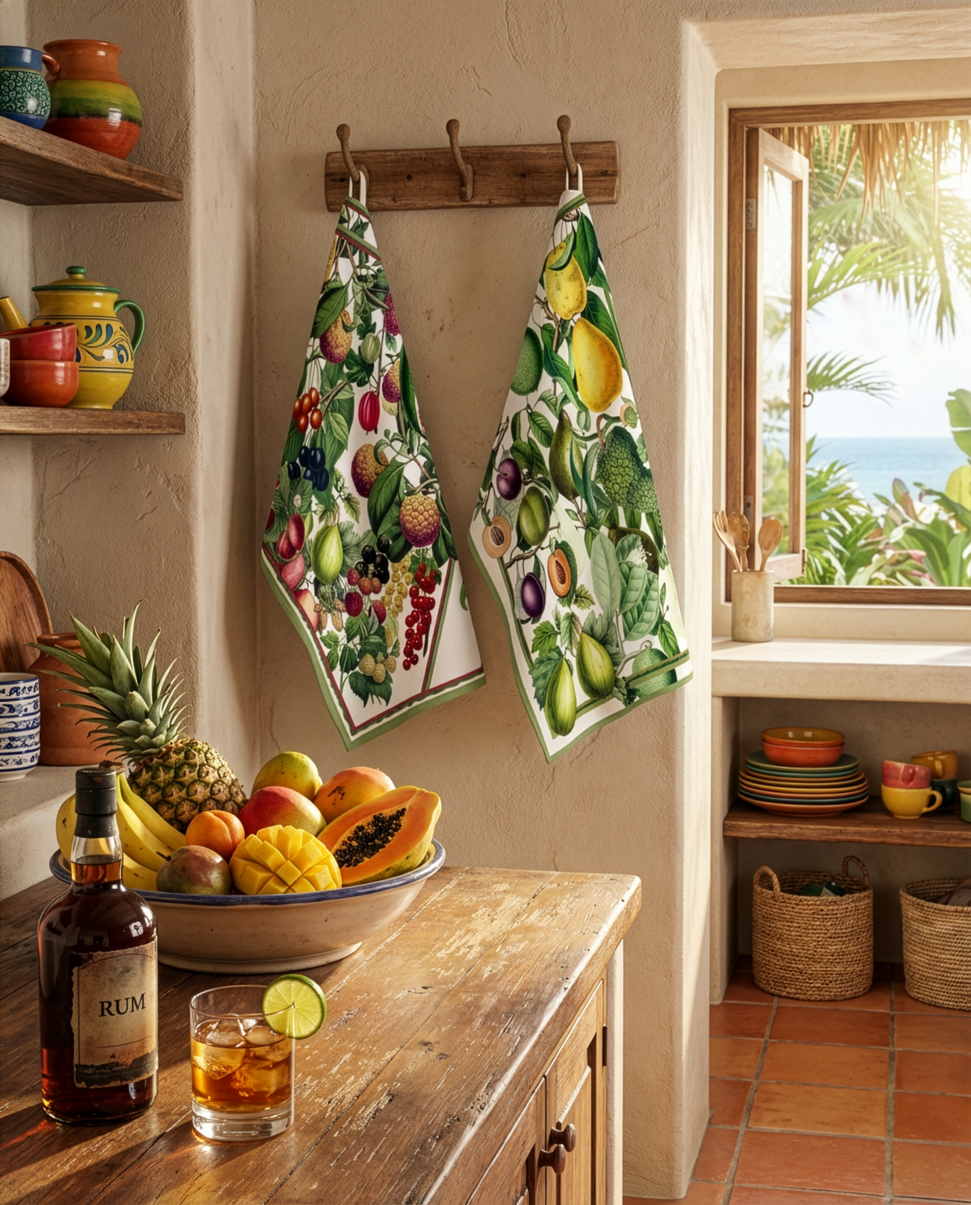 Kitchen Towels Exotica, 100% Made in Italy