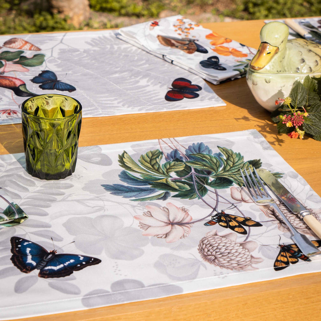 Set of 4 Placemats «Felci» Cotton Satin 100% Made in Italy