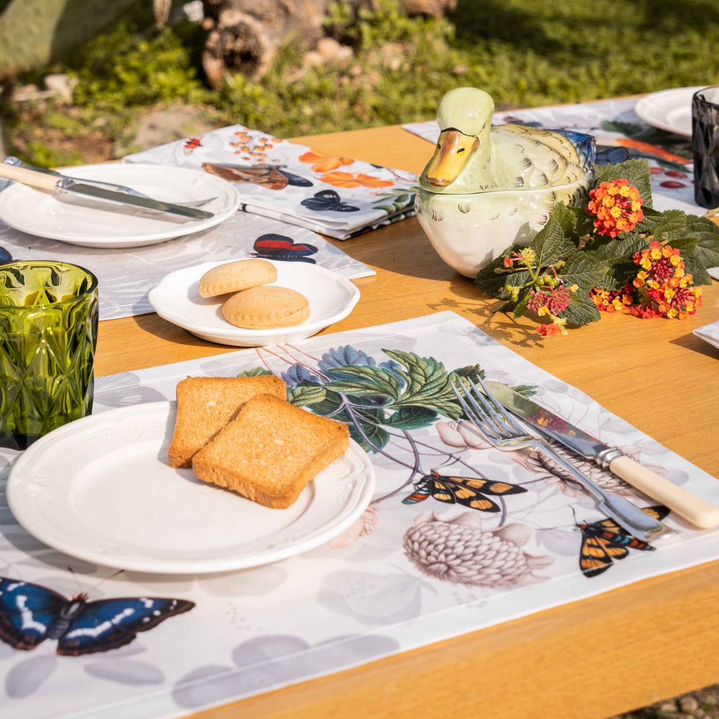 Set of 4 Placemats «Felci» Cotton Satin 100% Made in Italy