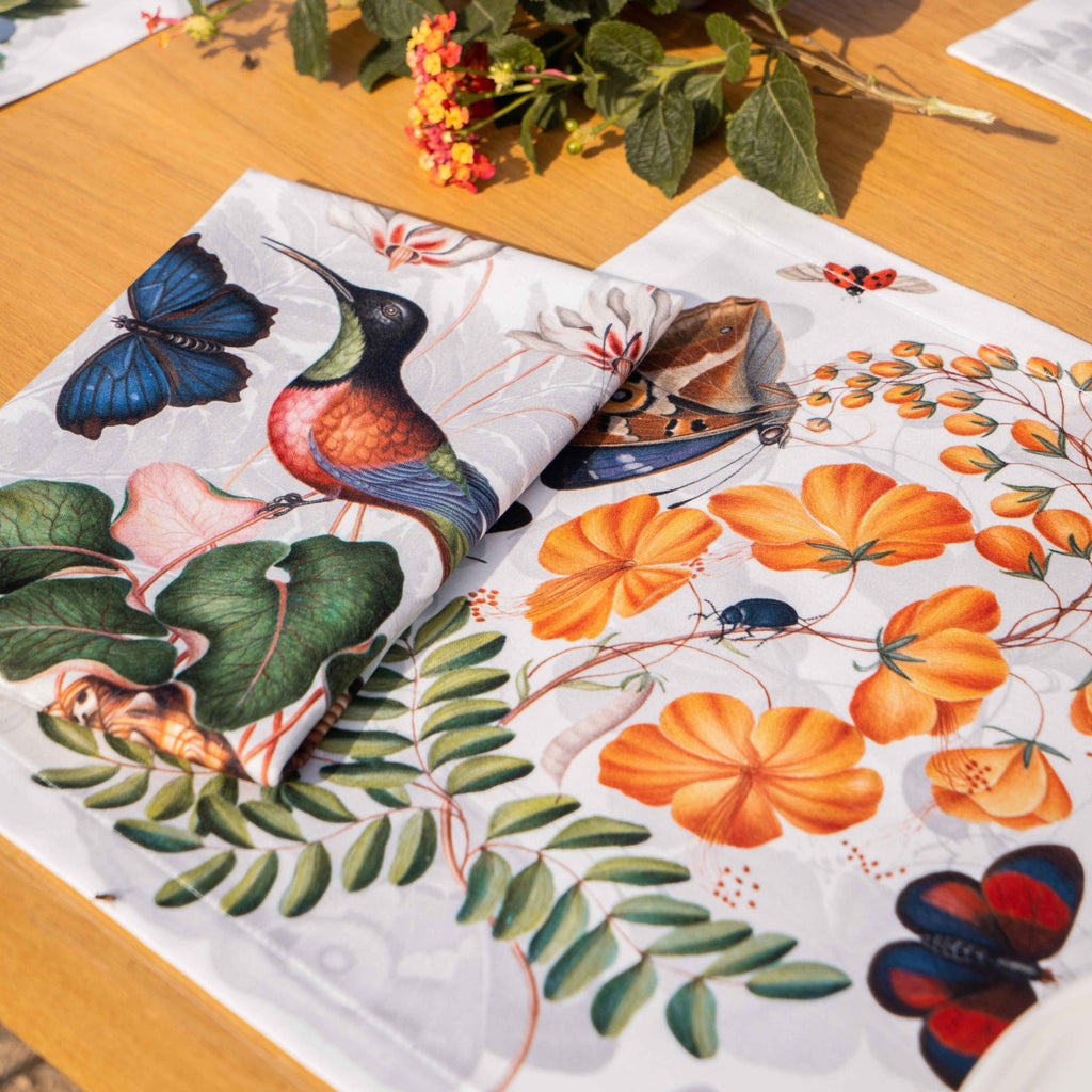 Set of 4 Placemats «Felci» Cotton Satin 100% Made in Italy
