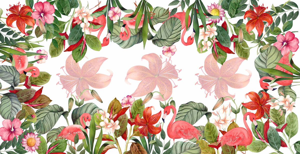 Nappe en satin de coton «Flamingos» 100% Made in Italy The Napking