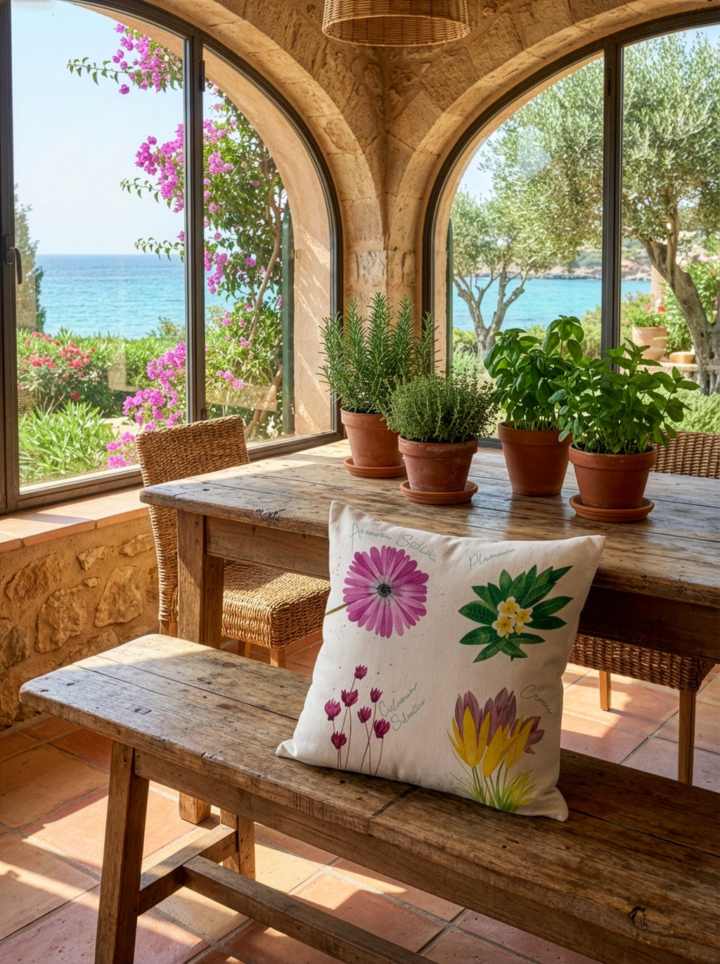 Flora Rosa Cushion Premium Linen