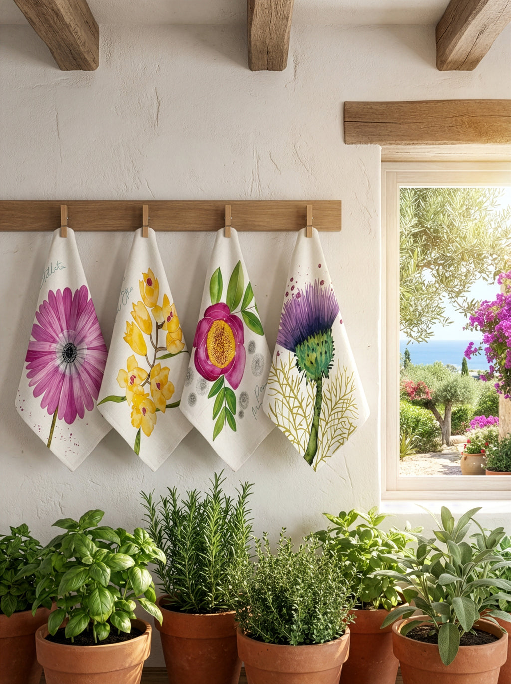 Flora Rosa Set of 4 Napkins Premium Linen