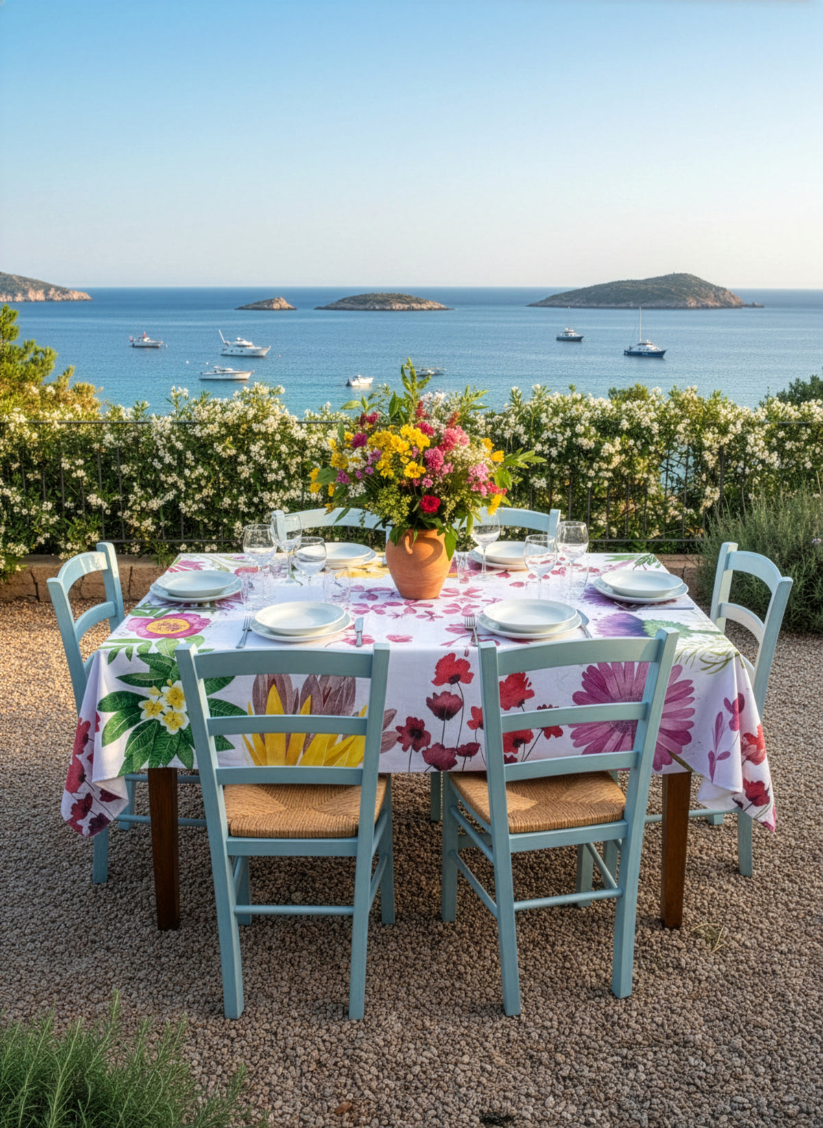 Flora Rosa Nappe lin haut de gamme