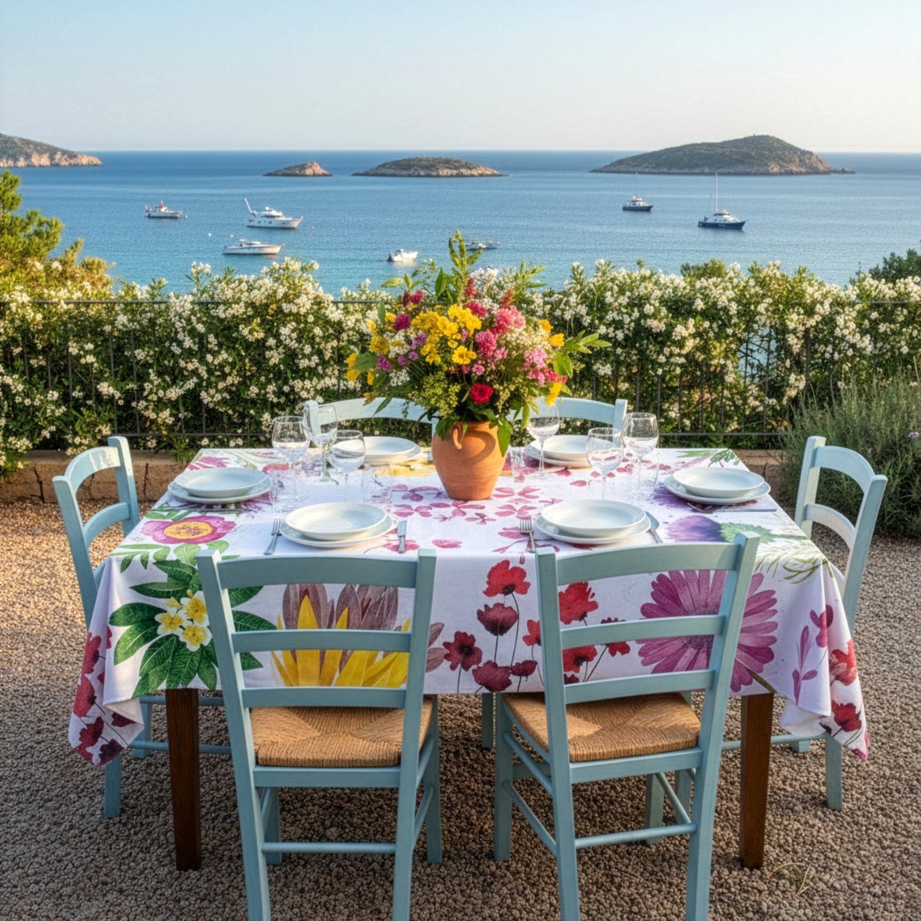 Flora Rosa Tablecloth Premium Linen