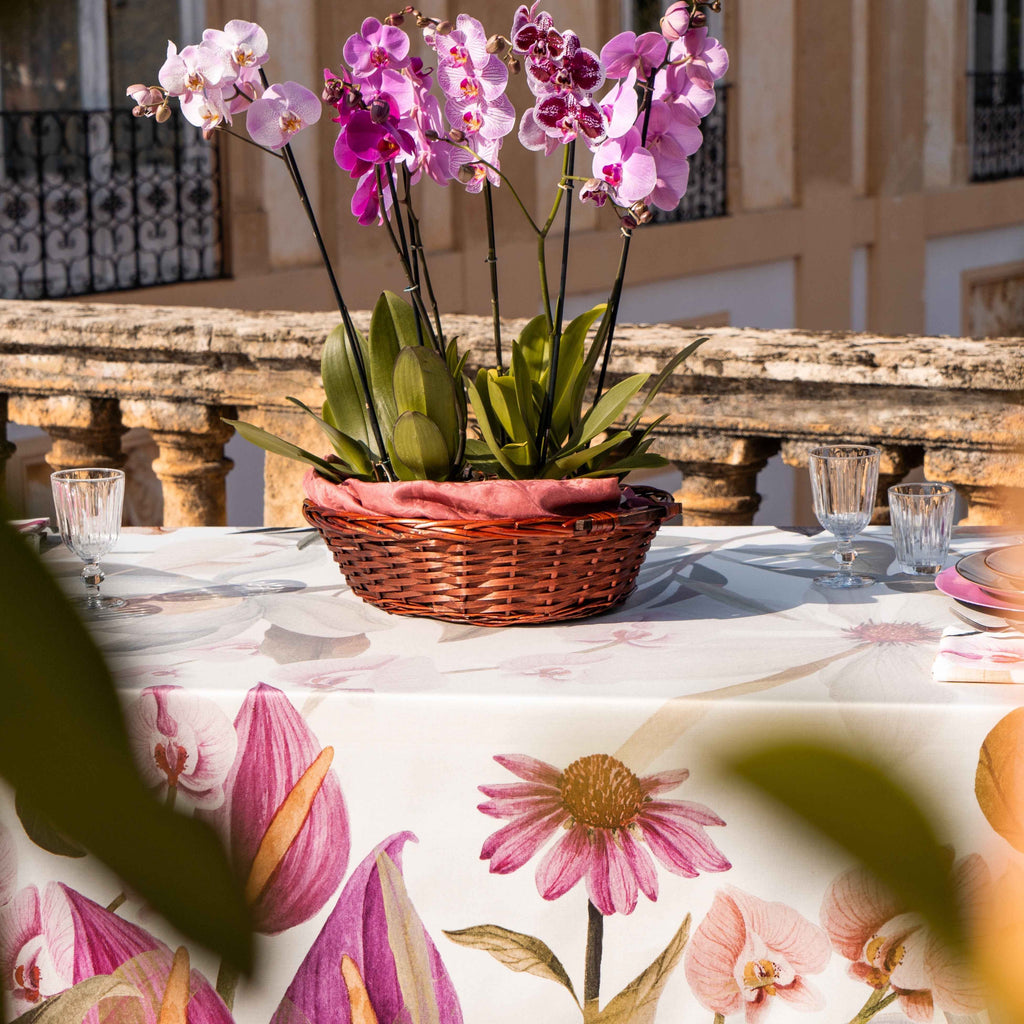 Satin Tablecloth «Floralia» 100% Made in Italy