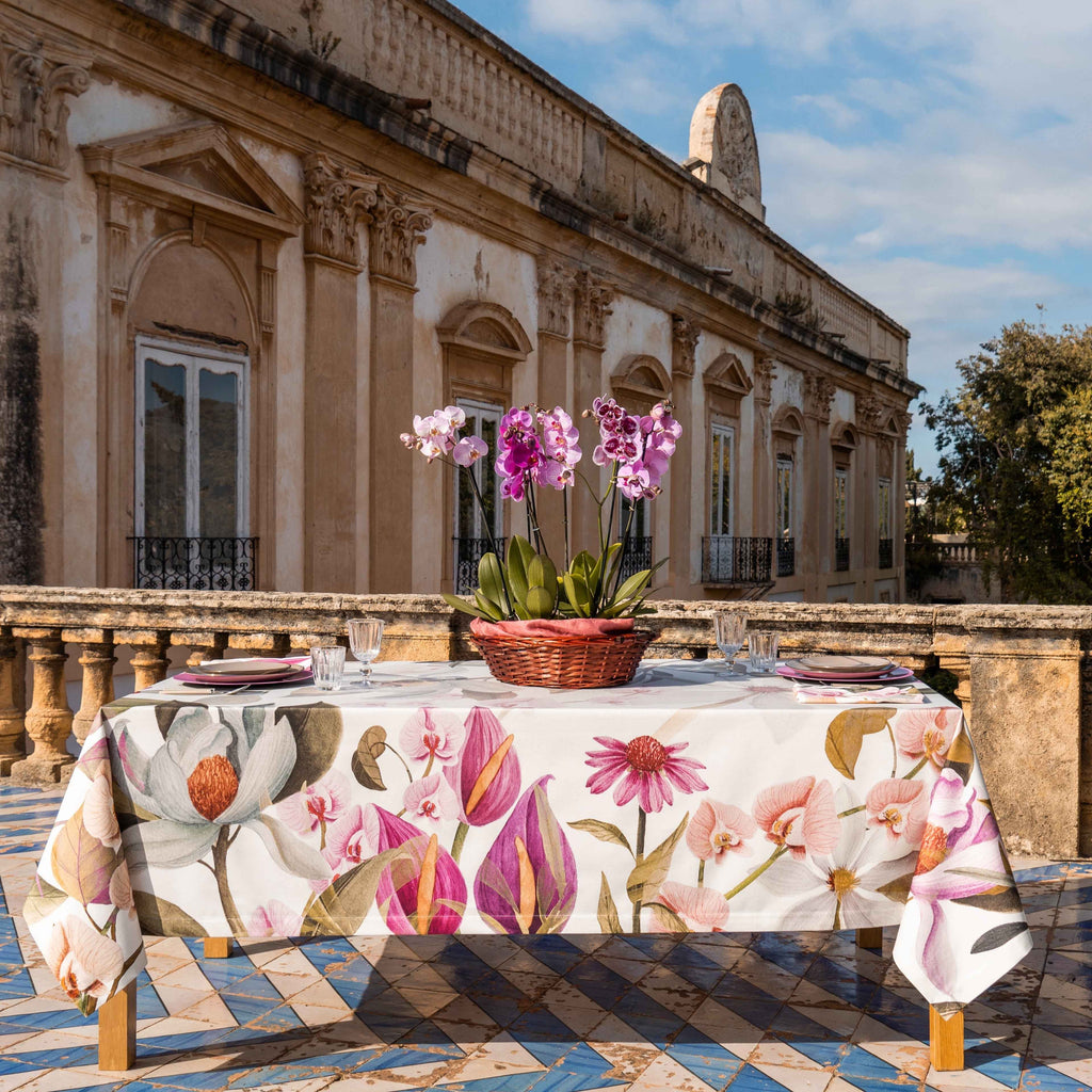 Satin Tablecloth «Floralia» 100% Made in Italy