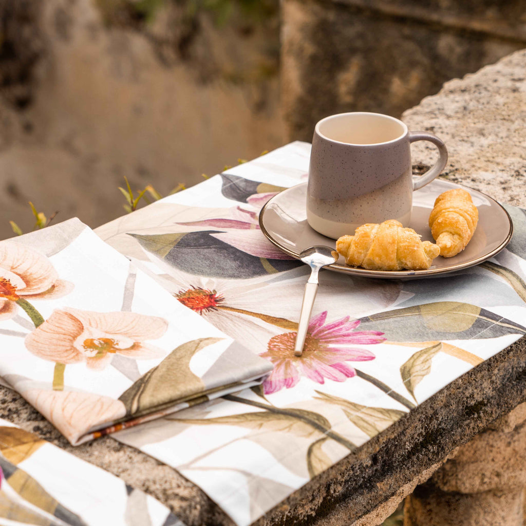 Set of 4 Placemats «Floralia» Cotton Satin 100% Made in Italy