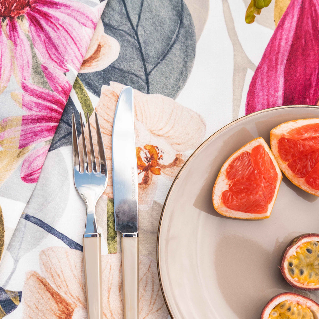 Set of 4 Placemats «Floralia» Cotton Satin 100% Made in Italy