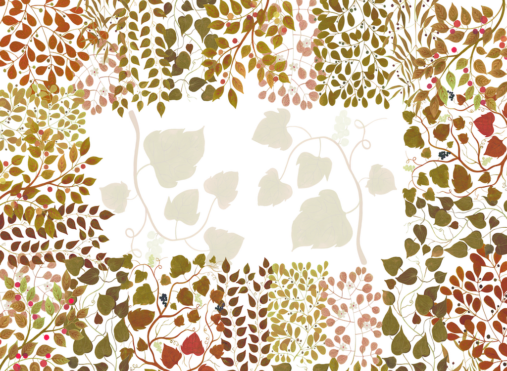 Linen Tablecloth Foliage, 100% Made in Italy The Napking