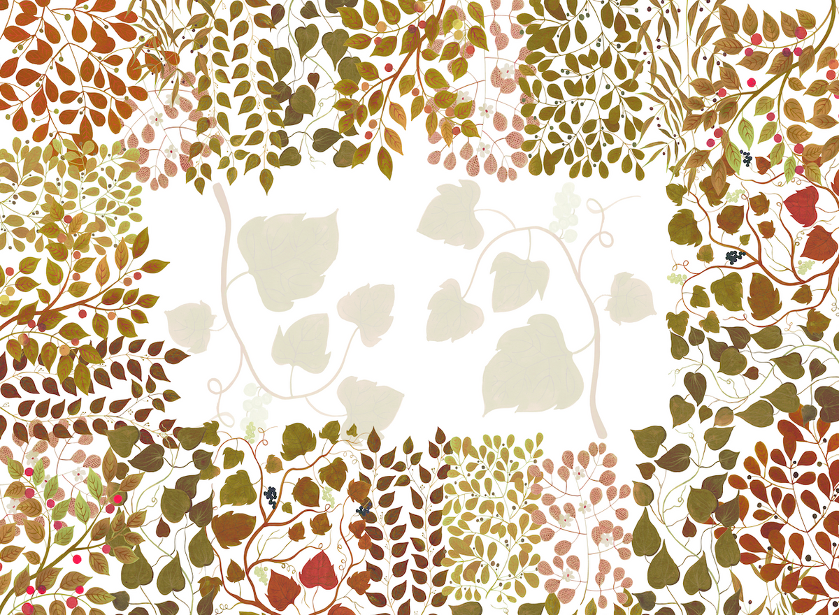 Linen Tablecloth Foliage, 100% Made in Italy The Napking