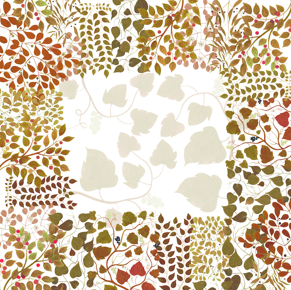 Linen Tablecloth Foliage, 100% Made in Italy The Napking