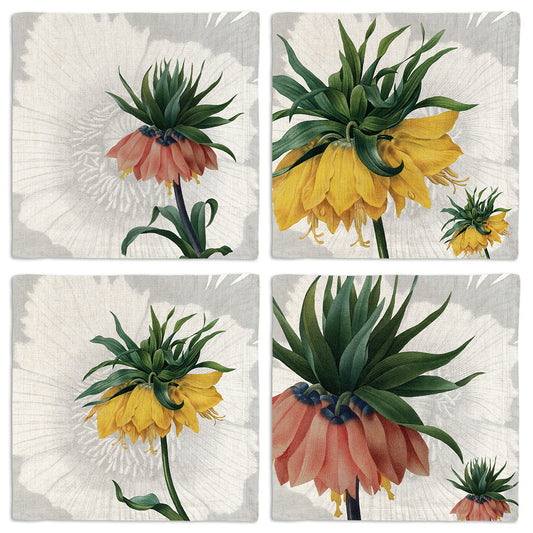 Set of 4 Napkins «Fritillaria» 100% Made in Italy