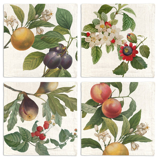 Set of 4 Napkins «Fruit Love» 100% Made in Italy