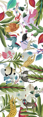 Chemin de table en satin de coton «Funky Animals» 100% Made in Italy | The Napking