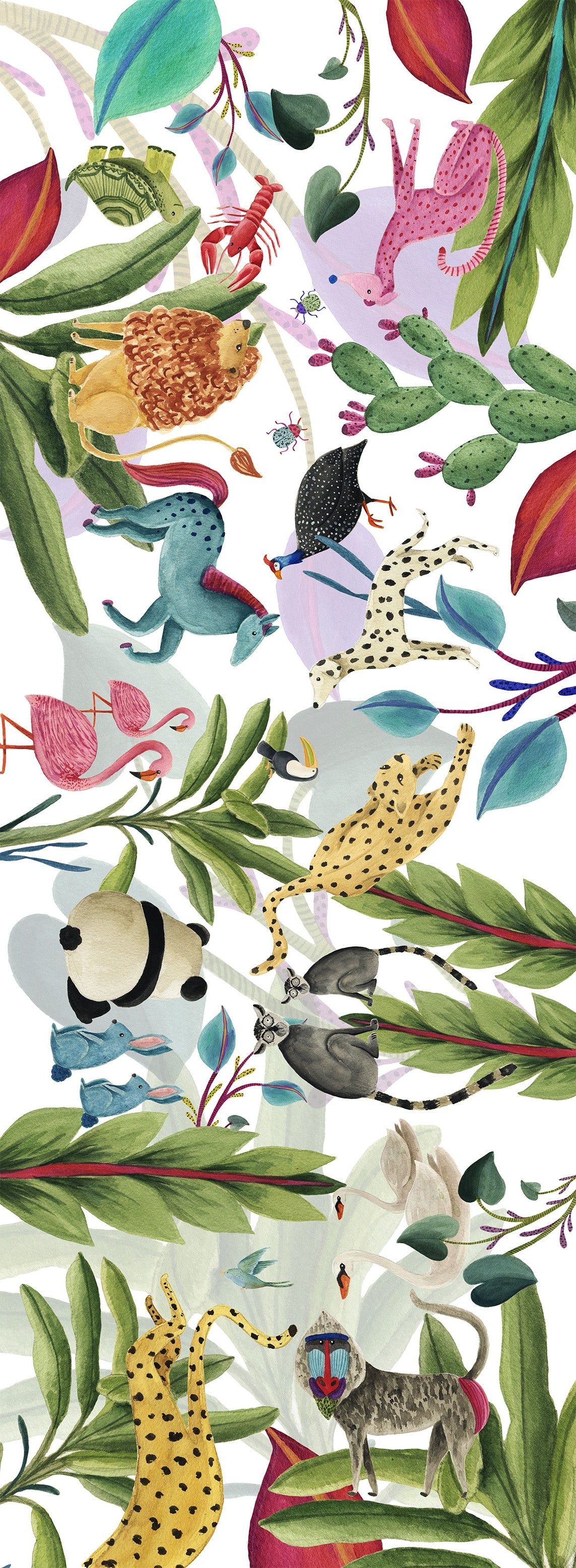 Tischläufer aus Baumwollsatin «Funky Animals» 100% Made in Italy - The Napking