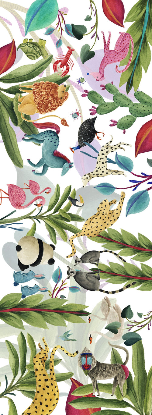 Cotton Satin Runner «Funky Animals» 100% Made in Italy - The Napking