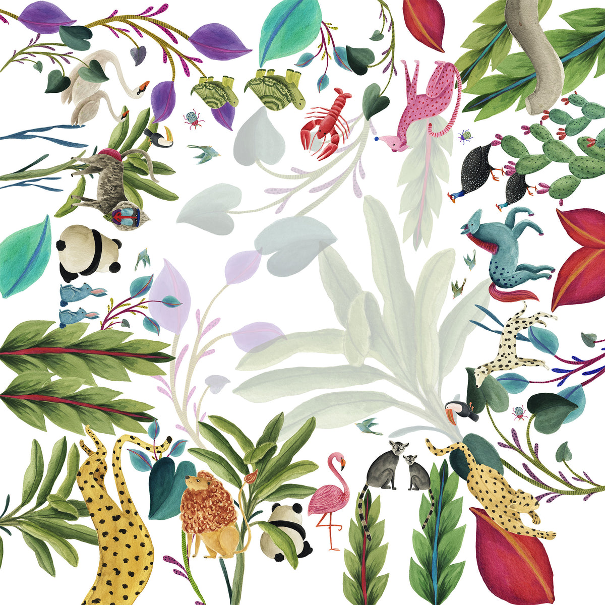 Nappe en satin de coton «Funky Animals» 100% Made in Italy | The Napking