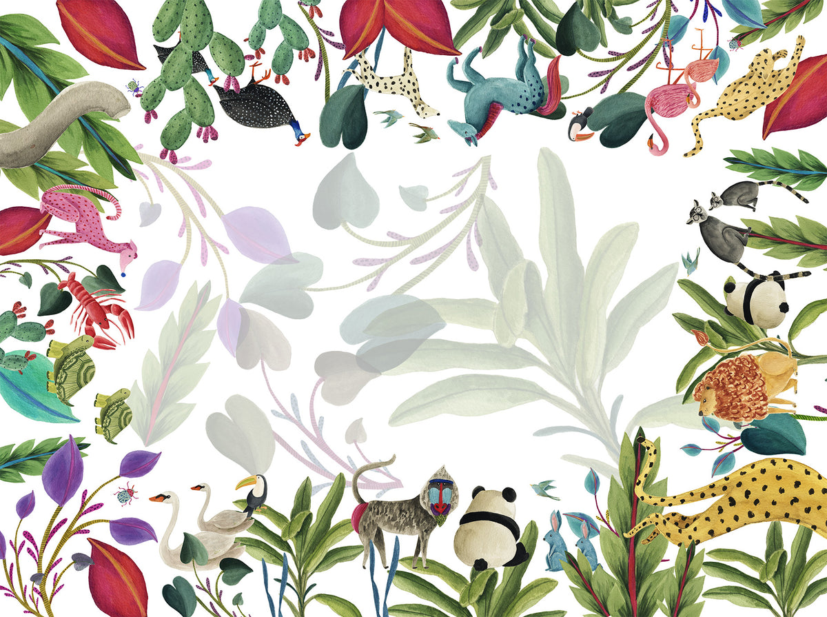 Nappe en satin de coton «Funky Animals» 100% Made in Italy | The Napking