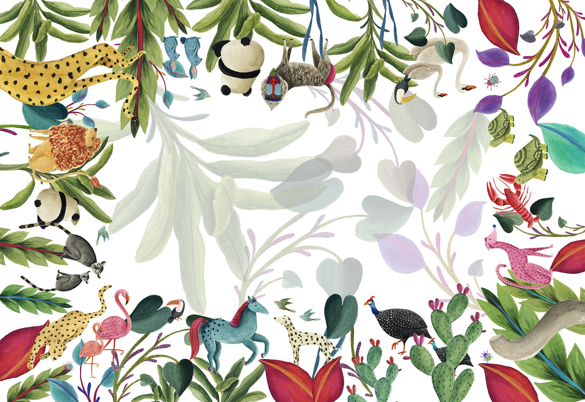 Nappe en satin de coton «Funky Animals» 100% Made in Italy | The Napking
