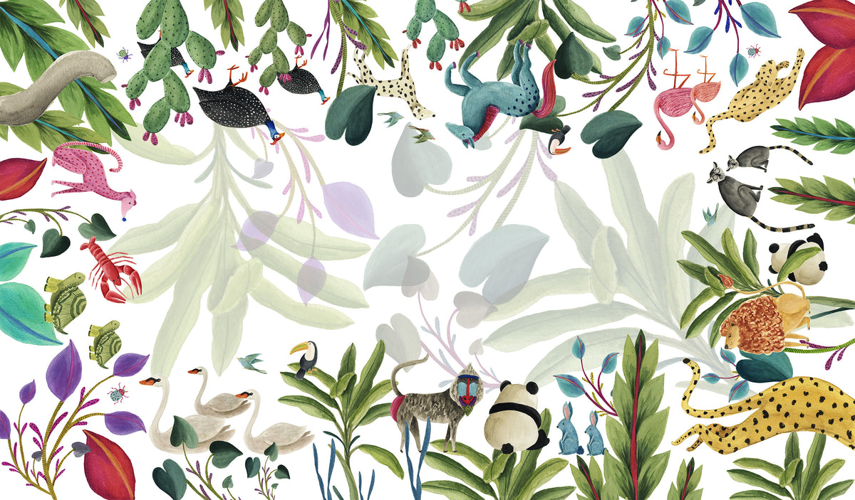 Nappe en satin de coton «Funky Animals» 100% Made in Italy | The Napking