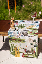 Chemin de table en satin de coton «Funky Animals» 100% Made in Italy | The Napking
