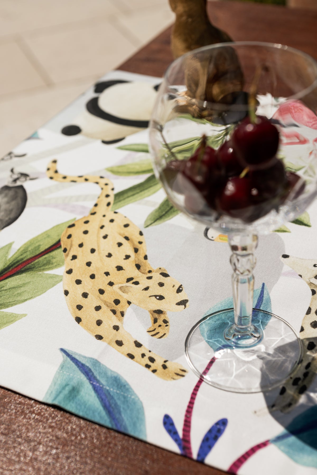 Tischläufer aus Baumwollsatin «Funky Animals» 100% Made in Italy - The Napking