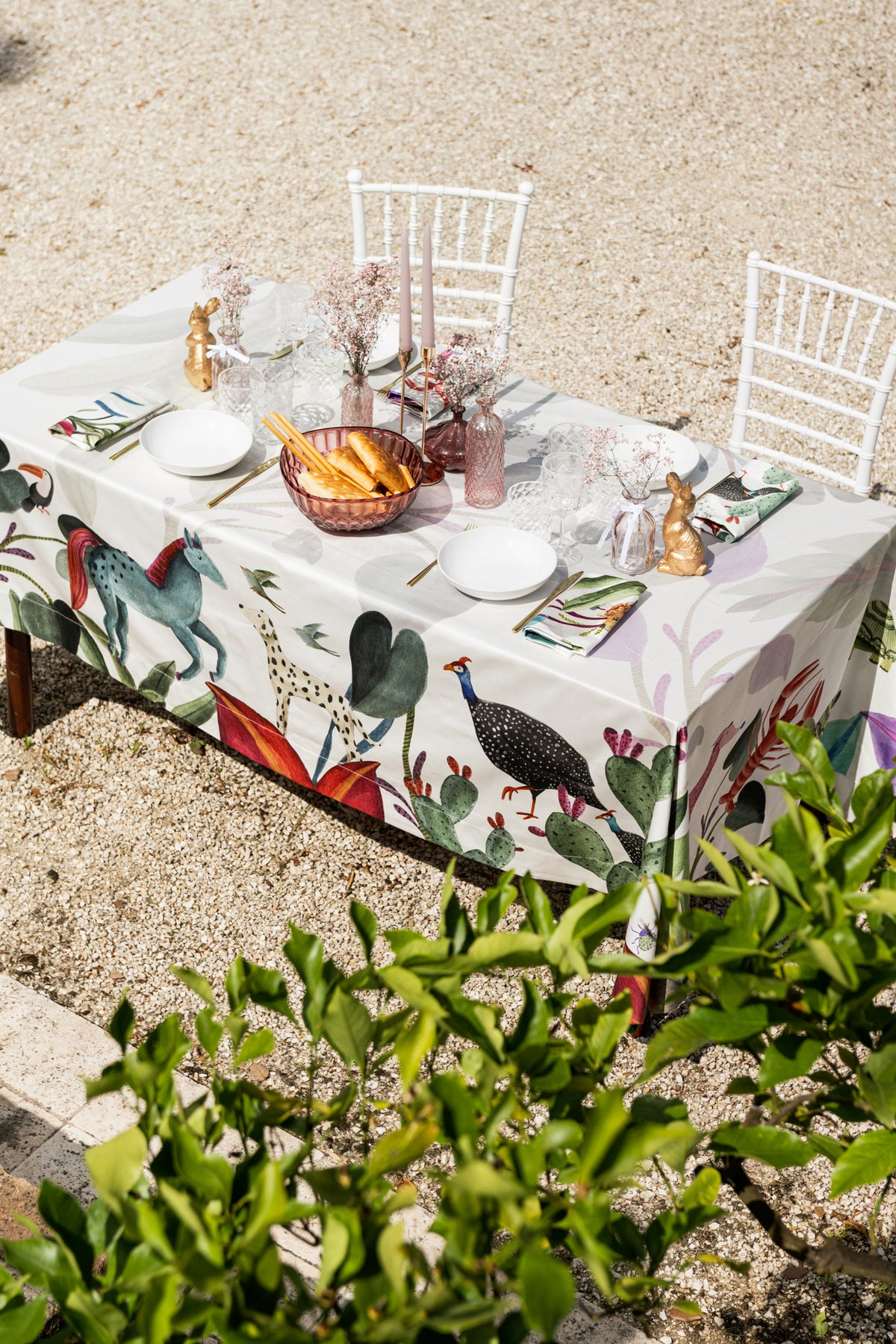 Nappe en satin de coton «Funky Animals» 100% Made in Italy | The Napking