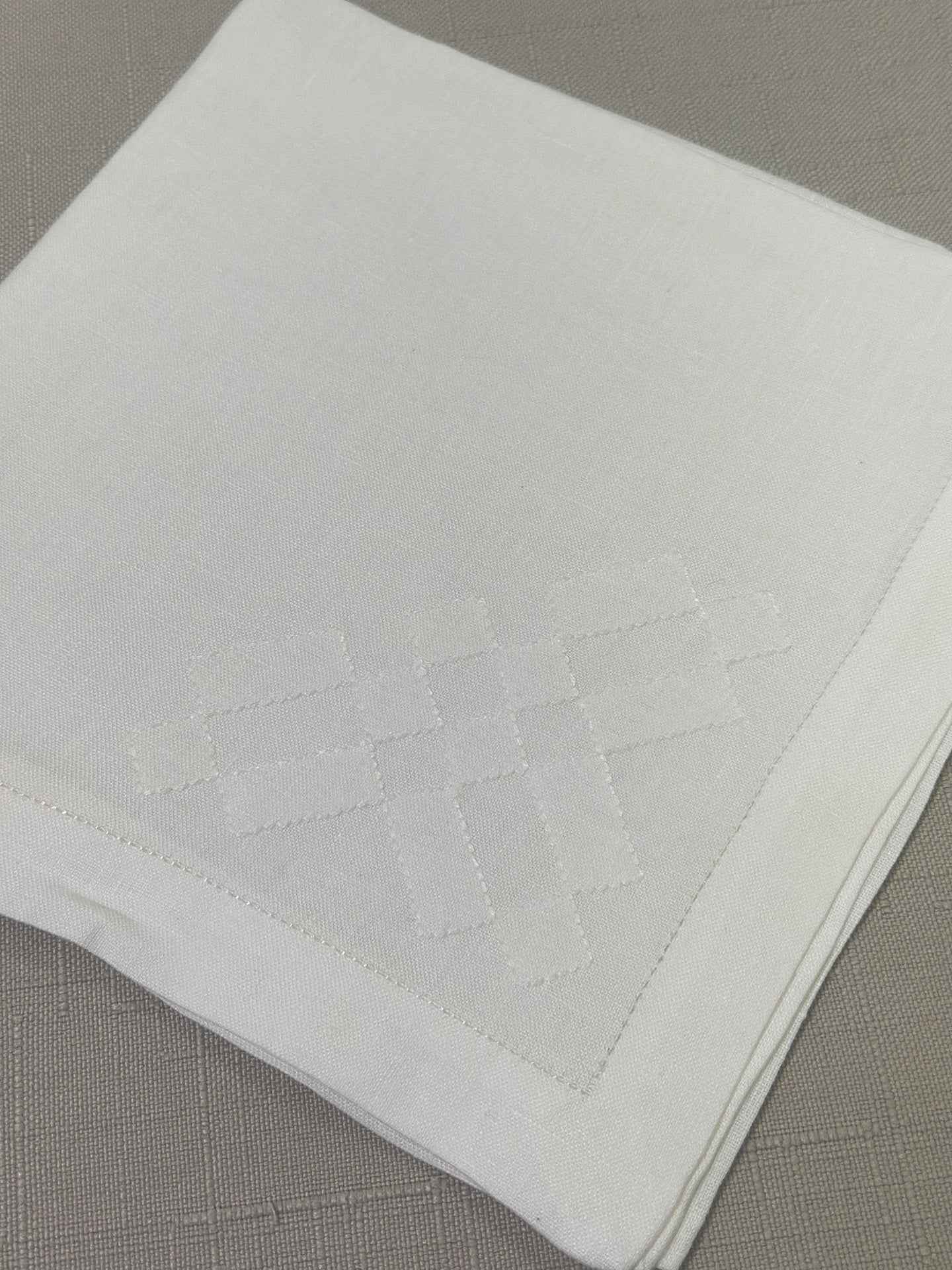 Geometric Set of 6 Hand-Embroidered Napkins