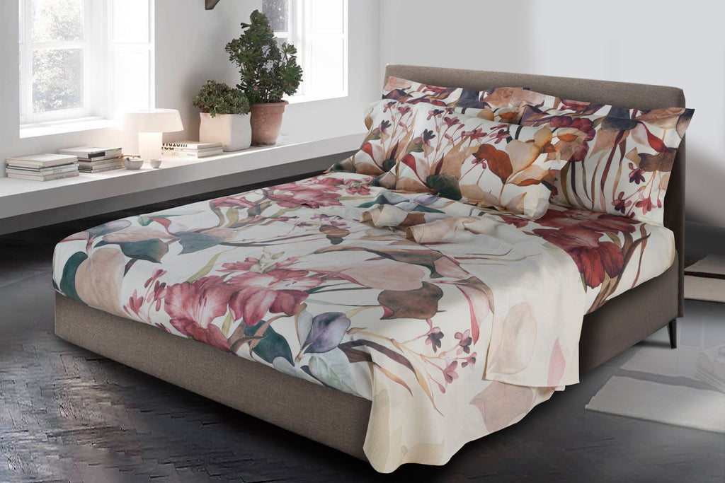 Bed Sheets Set «Gladiolo» 100% Made in Italy The Napking