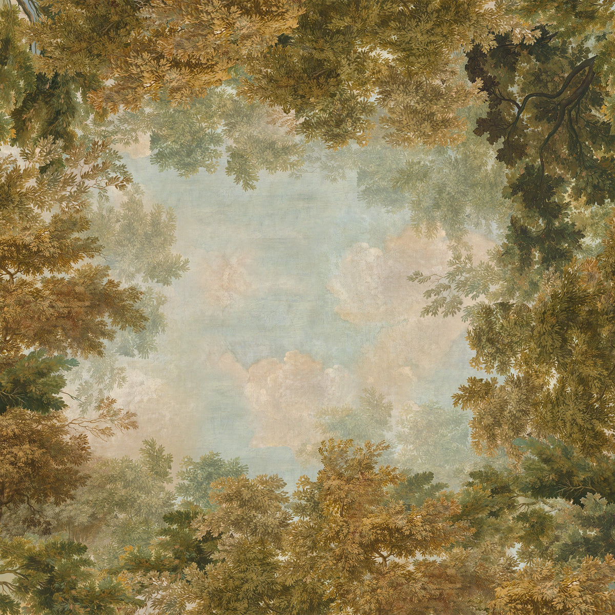 Goblin lino premium mantel con whimsical estampado de bosque, 210Ø cm