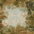 Goblin lino premium mantel con whimsical estampado de bosque, 110 × 110 cm