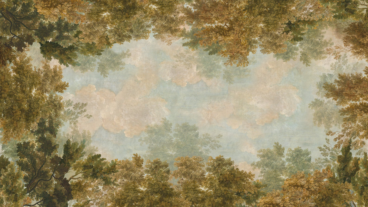 Goblin lino premium mantel con whimsical estampado de bosque, 150 × 250 cm