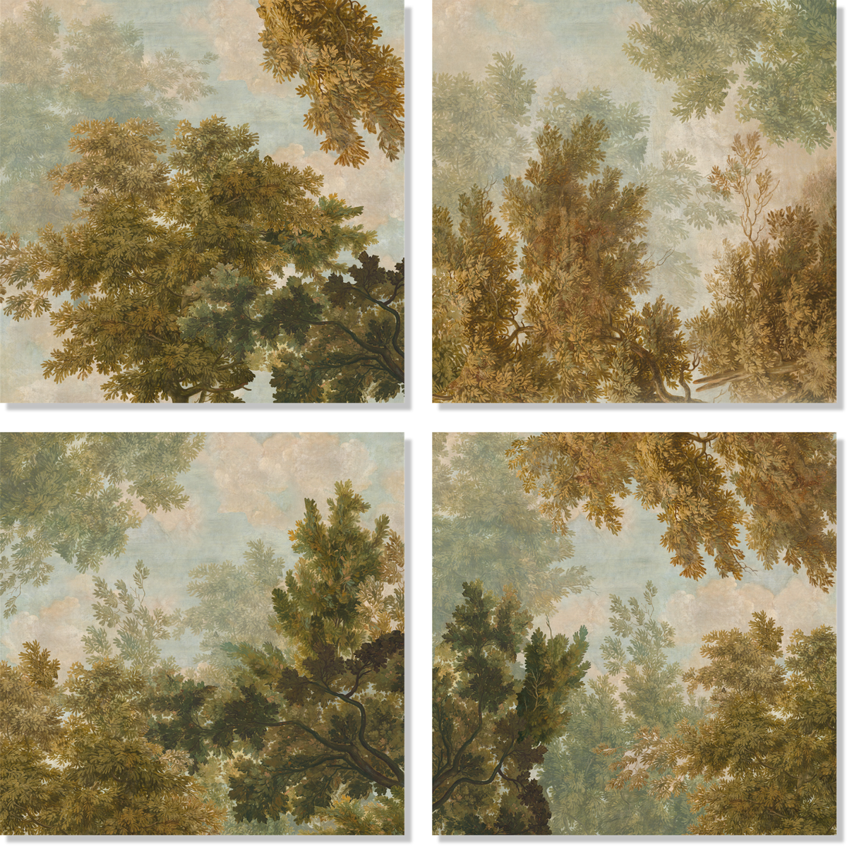 Goblin set of four Premium Linen napkins with woodland print, view 2