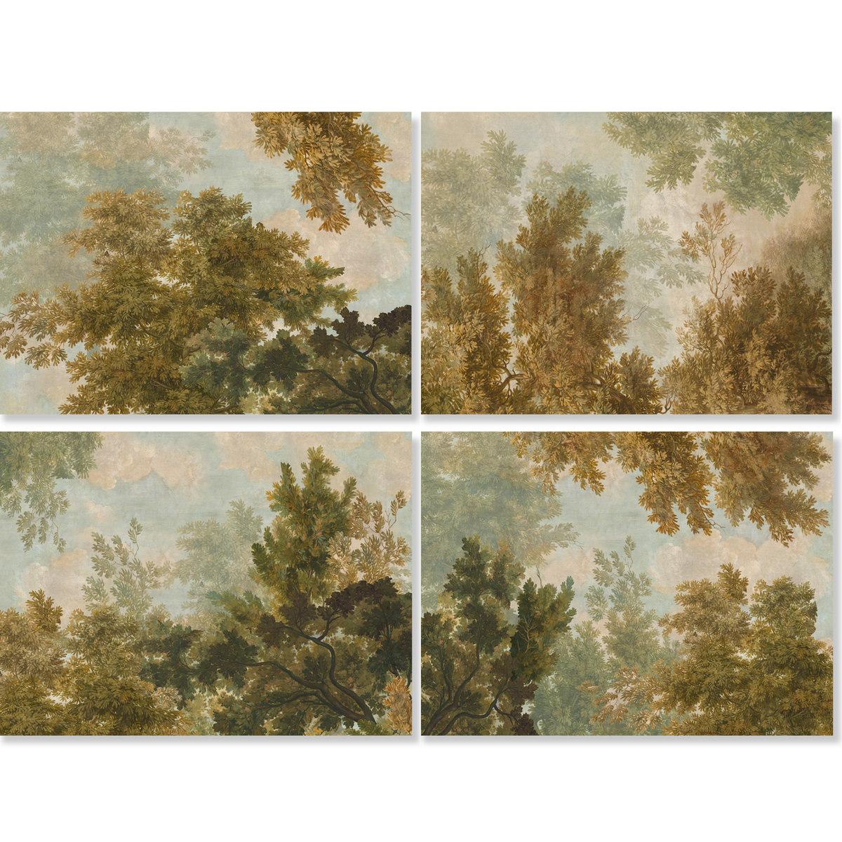Goblin set de cuatro lino premium manteles individuales con estampado de bosque, vista 2