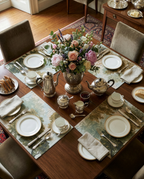 Goblin set of four Premium Linen placemats with woodland print
