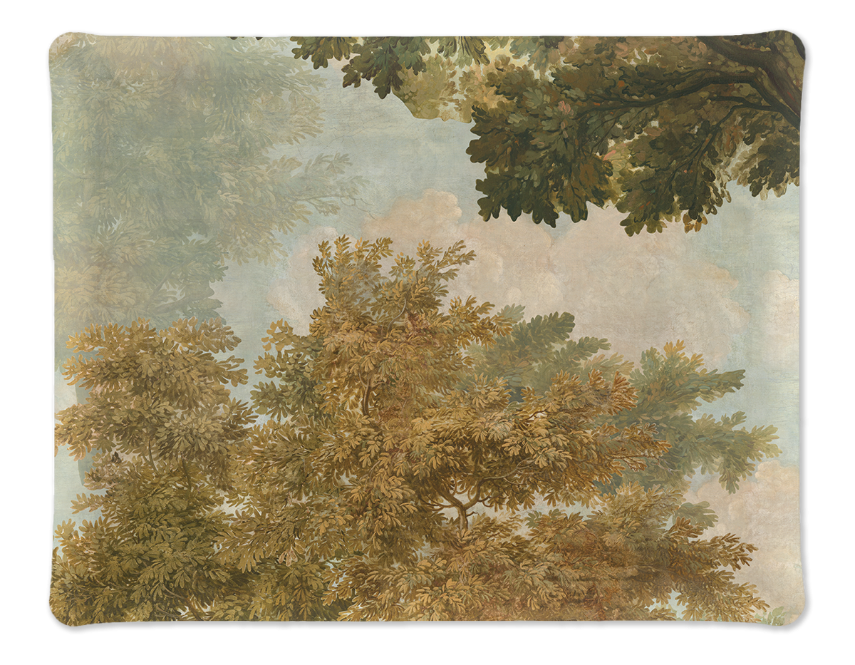 Goblin acrylic tray with digitally printed woodland linen, 37 × 28 cm