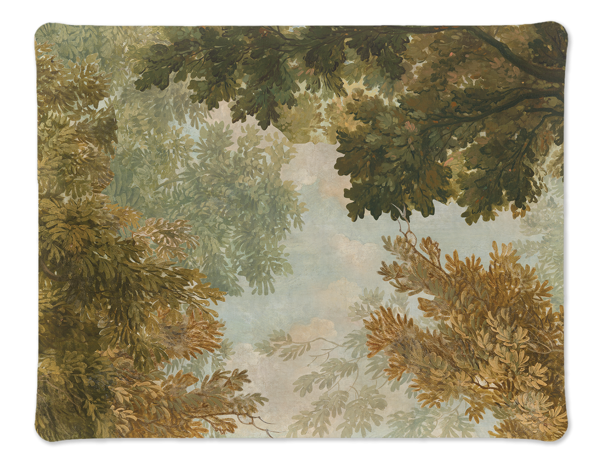 Goblin acrylic tray with digitally printed woodland linen, 54 × 43 cm